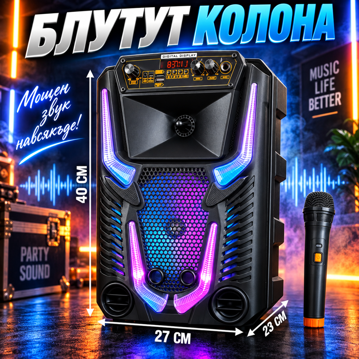 9.2#Преносима блутут колона 40х27х23